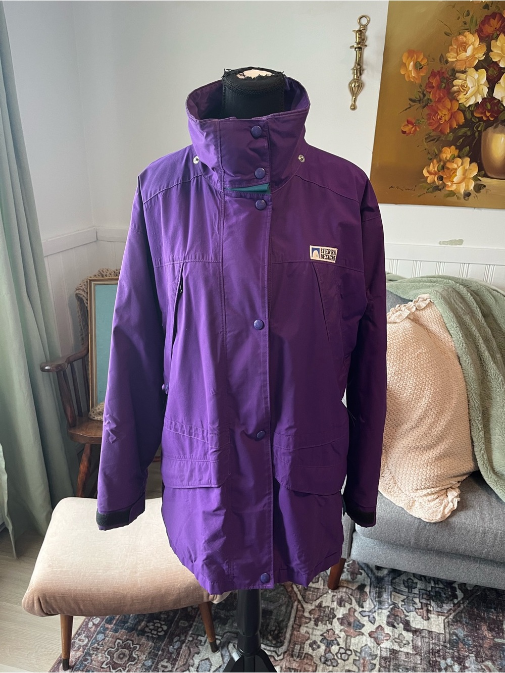 Women’s Vintage Sierra Designs Purple Waterproof Ski Winter Fall Jacket XL